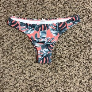 Pink with green leaves bikini bottoms